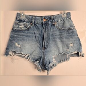 Size 9/29 High Rise Distressed Jean Shorts
